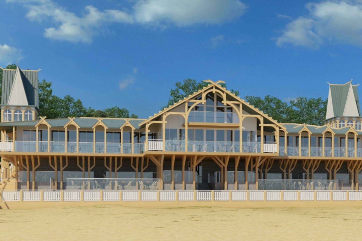 На пляже Зеленоградска строят кафе в историческом стиле